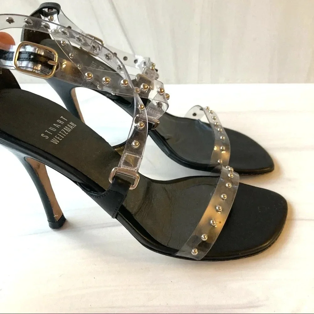 Stuart Weitzman‎ Y2K Studded Jelly Sandal Heels 5.5